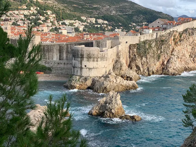 Dubrovnik walls above the sea